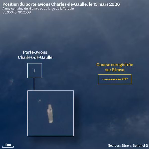 Супутниковий знімок судна Шарль де Голль Супутникове фото авіаносця Шарль де Голль